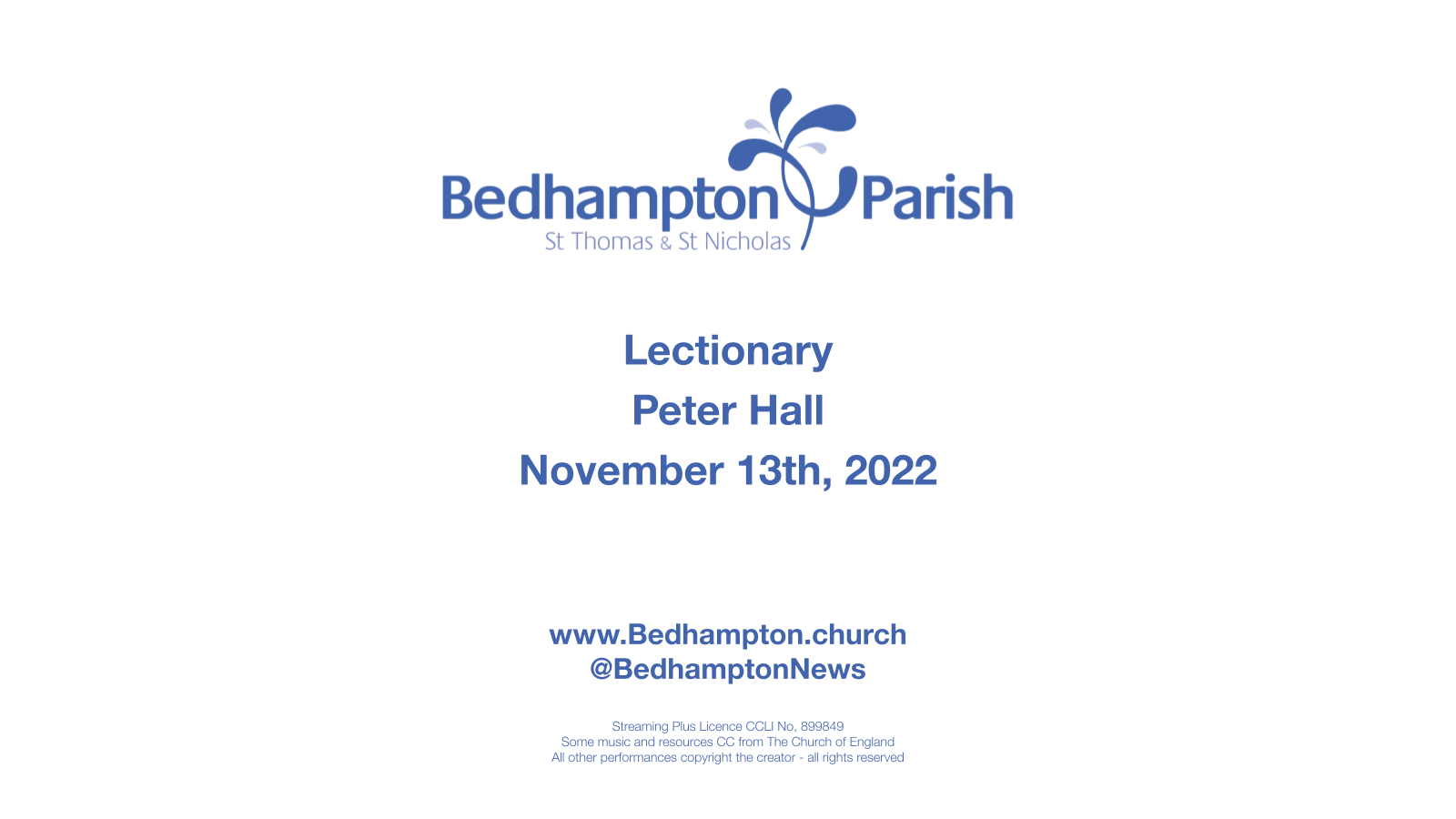 Sermon November 13th, 2022 – Remembrance