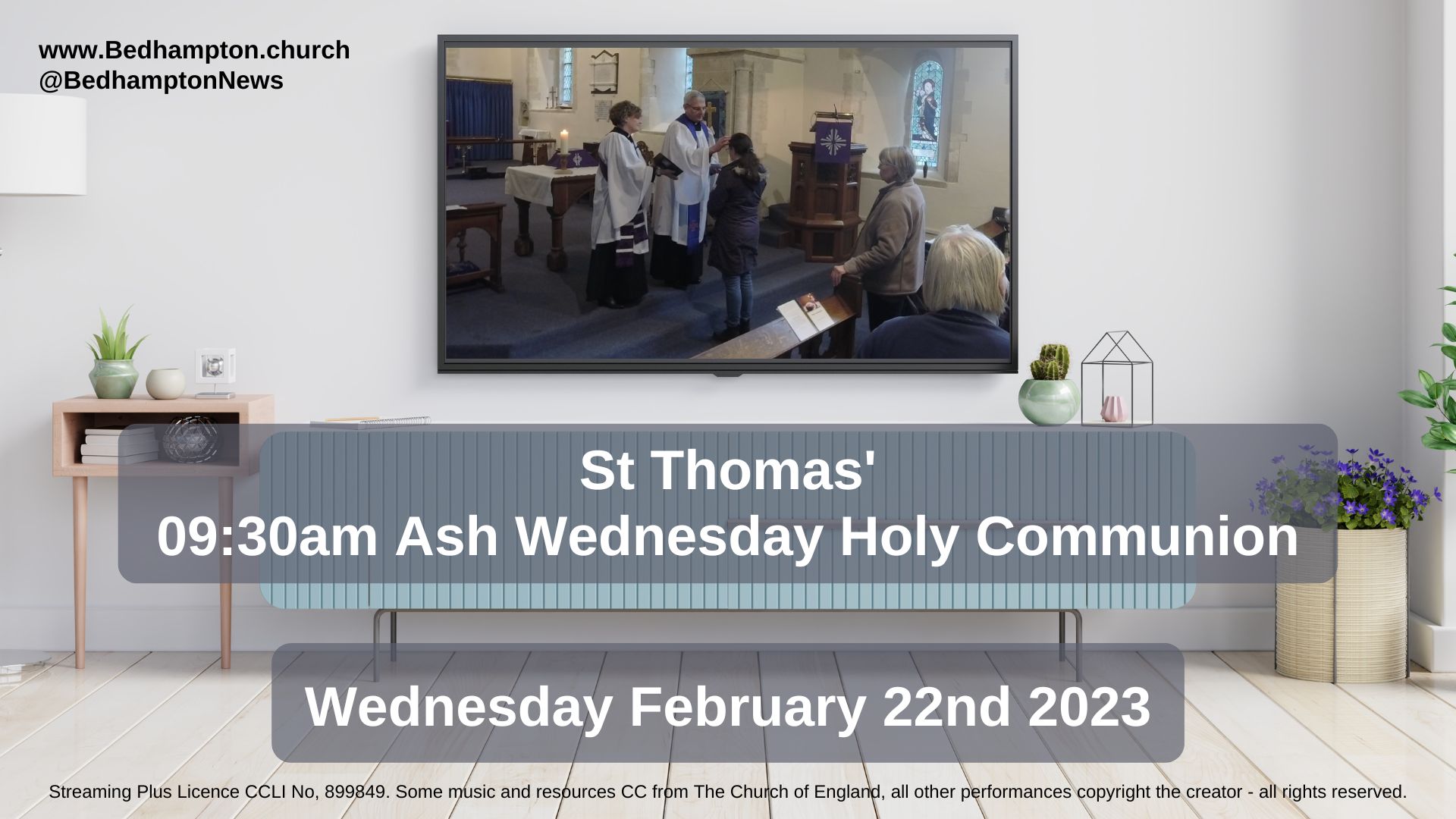 Midweek Ash Wednesday Holy Communion February 22nd, 2023