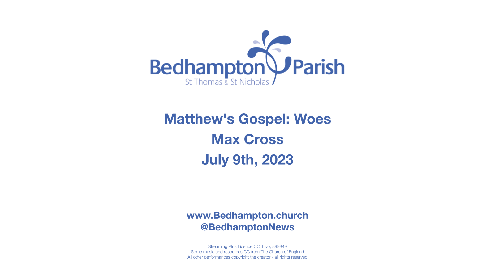 Sermon July 9th, 2023 – Matthew’s Gospel: Woes