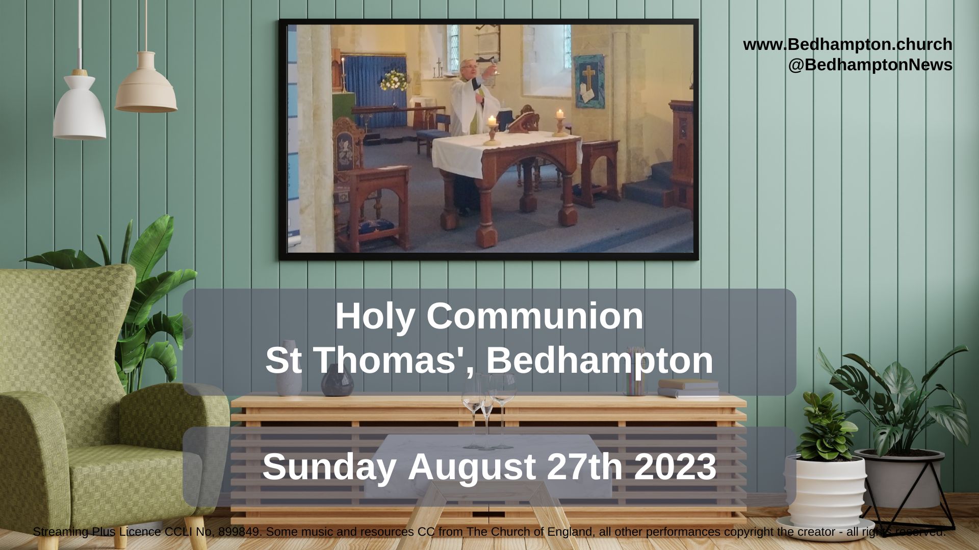 Holy Communion CW1 August 27th, 2023 – Hymns Ancient & Modern:  It Is Well with My Soul
