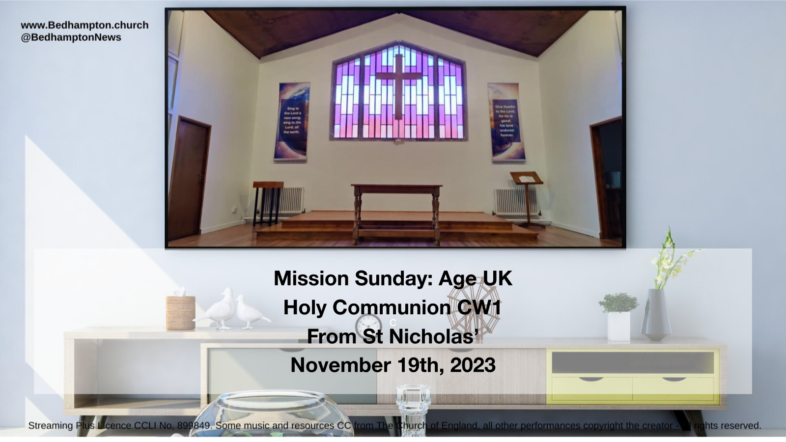 Holy Communion CW1 November 19th, 2023 – Mission Sunday: Age UK