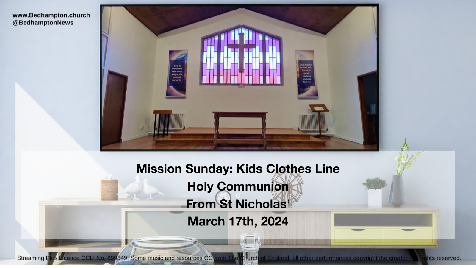 Holy Communion March 17th, 2024 – Mission Sunday: Kids Clothes Line