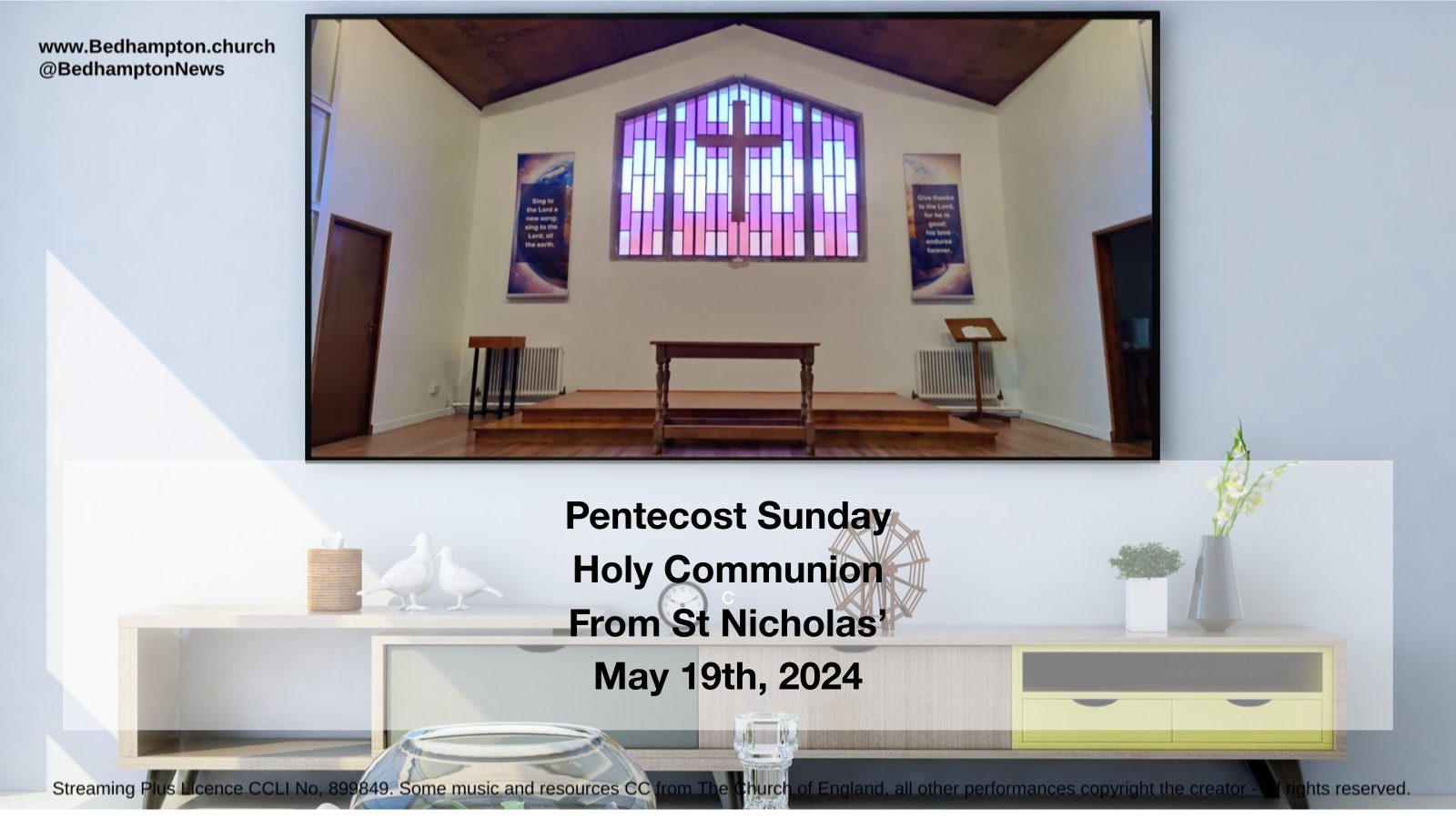 Holy Communion May 19th, 2024 – Pentecost Sunday