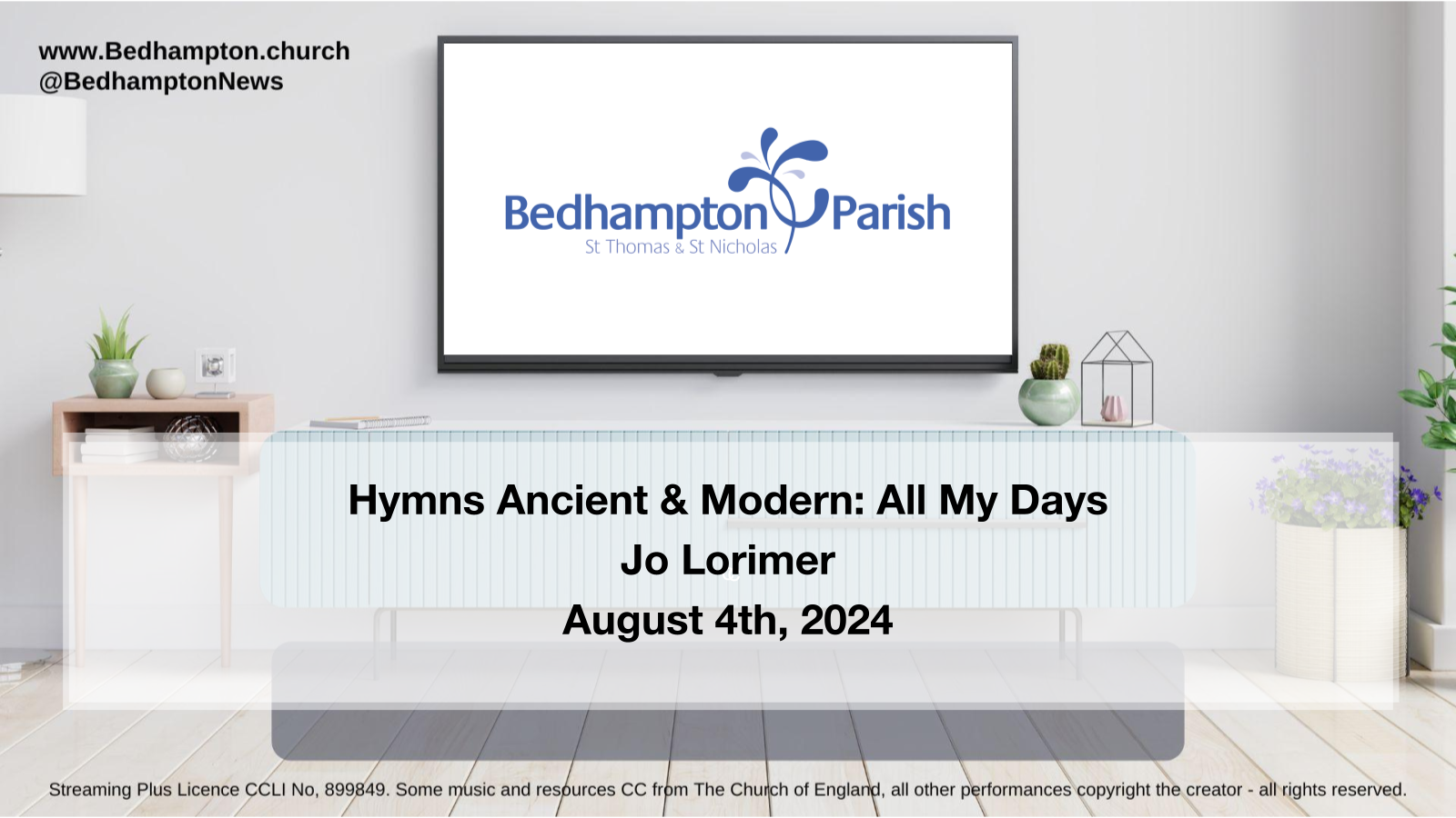 Sermon August 4th, 2024 – Hymns Ancient & Modern: All My Days