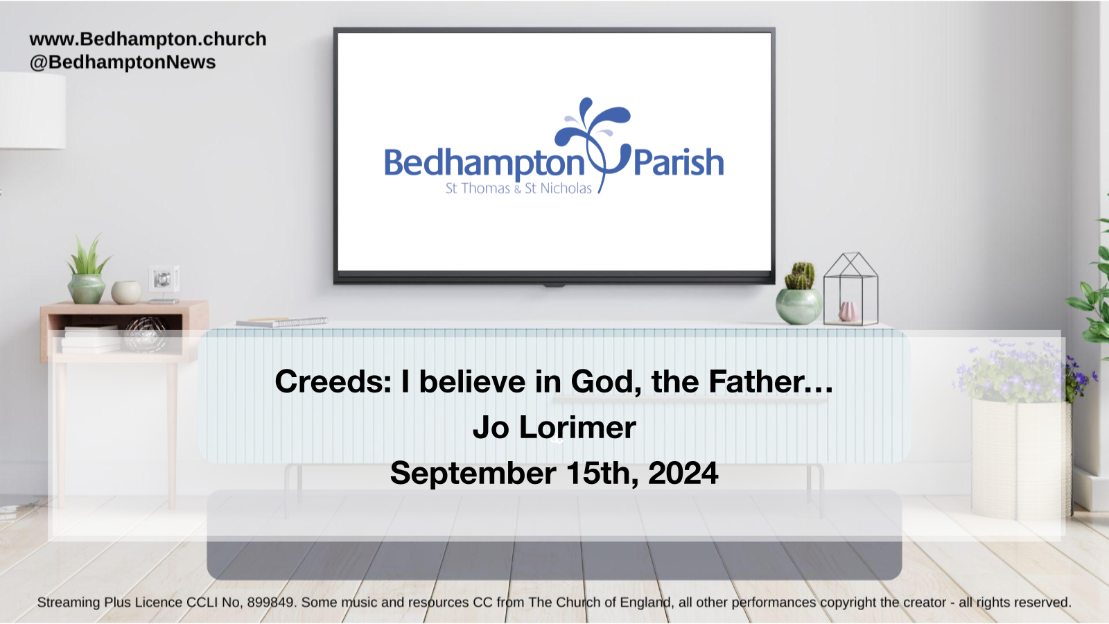 Sermon September 15th, 2024 – Creeds: I believe in God, the Father…
