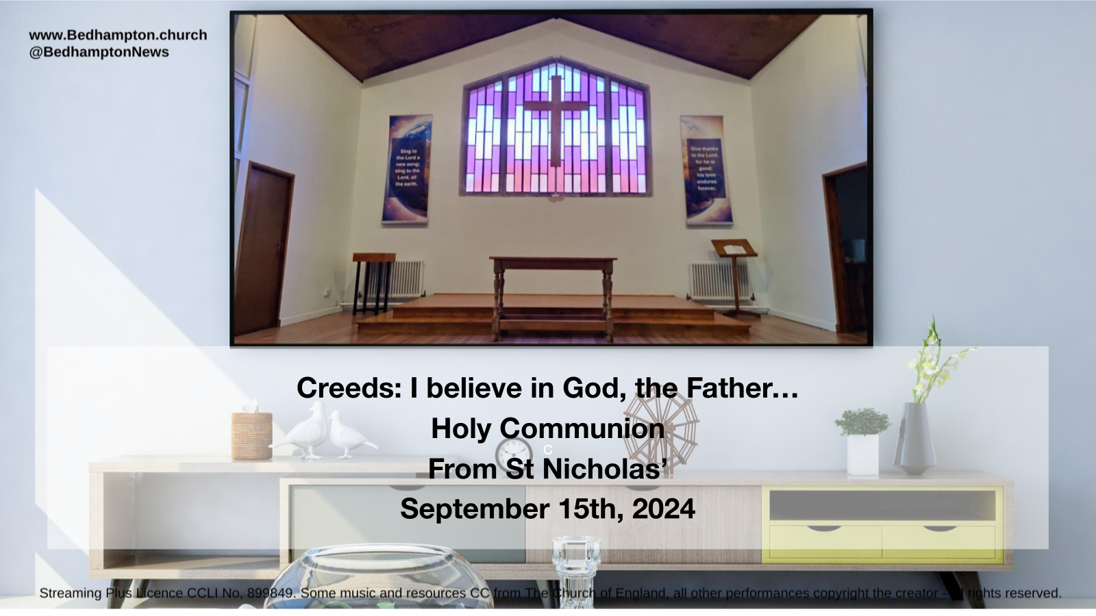 Holy Communion September 15th, 2024 – Creeds: I believe in God, the Father…