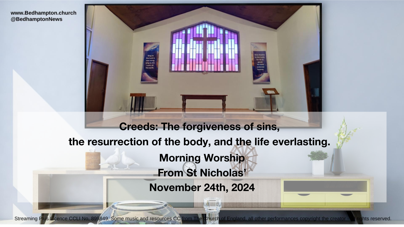 Morning Worship November 24th, 2024 – Creeds: The forgiveness of sins, the resurrection of the body, and the life everlasting.